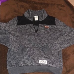 PINK dark gray quarter zip